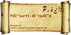 Péterfi Árpád névjegykártya