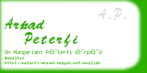 arpad peterfi business card